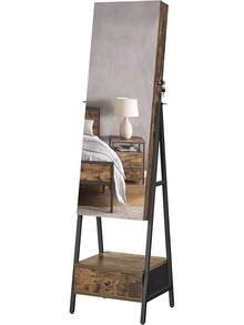 Schmuckaufbewahrungsschrank mit Spiegel und rollender Schubladenbasis große Schiebeschublade JBC61W