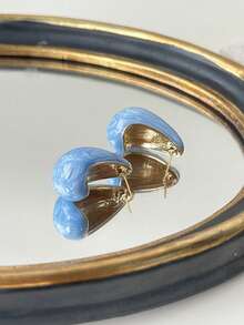 1 par de pendientes elegantes y de moda con forma de gota de agua de colores - Marfil - Ver 8