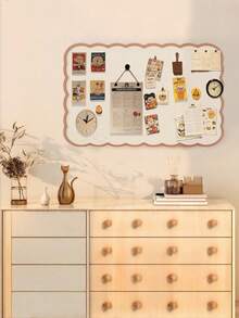 1pc Self-Adhesive Memphis Style Bulletin Board, Can Hold Photos, Sticky Notes, Foldable Display Board For Office, Home, Classroom, Suitable For Memo, Study Plan, Photo DIY, Notice, Classroom Information, School Supplies,Back To School, Cork Board, Pin Board, Vision Board - Multicolor - View 2