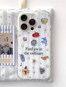 可爱卡通动物与插画手机壳，时尚手机壳适用于 16 Pro Max/15/14/13/12/11