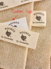 25x70mm 50pcs Personalizedclothing Labels, Sew Twill Labels, Personalized Twill Labels For Clothing, Cotton Foldover, Your Text Or Logo,Folding Tags,Art Activities For Personal Items