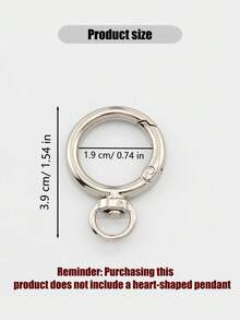 1pc Creative New Fashion Personalized Alloy Rhinestone Heart Shaped Bag Charm, Studded Keychain, Leather Cord Car Key Chain, For Bag Decor, Daily Wear, Suitable As Gift For Family, Friends, Classmates, Valentine's Day, Birthday, Teacher, Souvenir - Multicolor - View 13