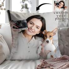 1pc Customized Photo Pillowcase, Diy Cushion Cover, Room Decor,Decoration With Personalized Picture For Wedding Memorabilia Love,Soft Custom,Unique,Personalized Ideal Gifts For Him Her - Multicolor - View 1