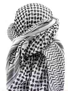 1pc Arabic Shemagh Headscarf, Keffiyeh Arab Headscarf, Scarf Desert Tactical Scarf Neck Keffiyeh Dubai For Men & Women, Red Boho Polyester Head Wrap, All Season
