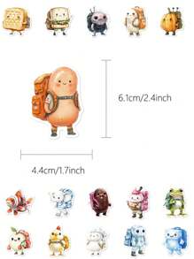50 Stücke Cartoon Charakter dekorative Aufkleber für Rucksack, Kühlschrank, Gepäck, Handyhülle, Schlafzimmer, Fenster, Tür, Klassenzimmer, Lernbelohnung, Geburtstag, Feiertage, perfektes Geschenk