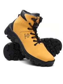 Men's Adventure Boot With Non-Slip Tractor Sole Ideal For Trail Walking And Modern Urban Style - 黃色 - 查看 2