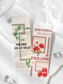 4 Rollen Vintage englischer Text Serie, je 2m, wasserfeste PET Dekoaufkleber, DIY Scrapbooking Aufkleber Rolle Klebeband Set, geeignet für Alben, Scrapbooks, Planer, schwarze Kunststoffoberfläche, europäischer und amerikanischer Stil