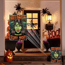 1 件万圣节锡标牌 - 女巫骑扫帚金属墙饰，鬼屋、门廊、农舍的复古万圣节装饰 - 哥特式巫术月亮和星星设计，带有裂纹漆的质朴铁牌 - 12x8 英寸怪异悬挂装饰 - 彩色 - 查看 12