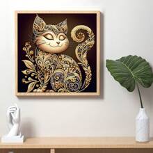 1 Set Creative Adorable Cat Diamond Painting Kit, DIY 5D Rich Color Special Shape Crystal Partial Diamond Embedded Painting Craft, Handmade To Create Stunning Artwork, Suitable For Home Wall Decor, Frameless