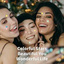 Pegatinas decorativas de estrellas para la cara, adecuadas para todo tipo de piel - Multicolor - Ver 2