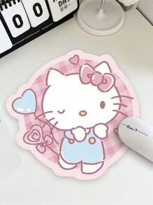 Sanrio 1pc Cute Cartoon Shaped Mouse Pad, Leather Material Creative Small Sized Non-Slip Computer Desk Pad, Office Use