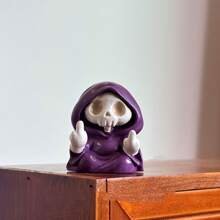 1pc Cute Skeleton Grim Reaper Statue With Walking Dog Ghost Statue Walking Dog Middle Finger Statue Halloween Home Desktop Decor Fun Room Decor Perfect Gift Halloween Accessories Home Decor Halloween Decor Autumn Decor
