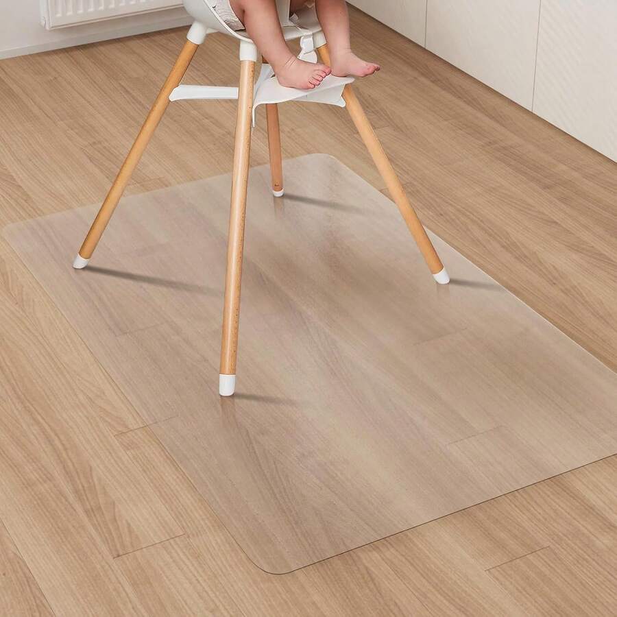 Clear Plastic Area Mat For Under Dining Table, 4'*6' Large No Slip Waterproof Vinyl Area Rug For Home, Anti-Spill Hard Floor Protector Cover, Splat Mat For Under High Chair, Easy Clean Floor Mat - Multicolor - View 1