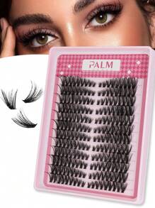 PALM LASHES 216Pcs Brown/Black Lash Clusters 40D Eyelash Extensions 8-16mm Cat Eye Wispy Eyelash Clusters D Curl Eyelash Clusters Left & Right Lash Extension At Home