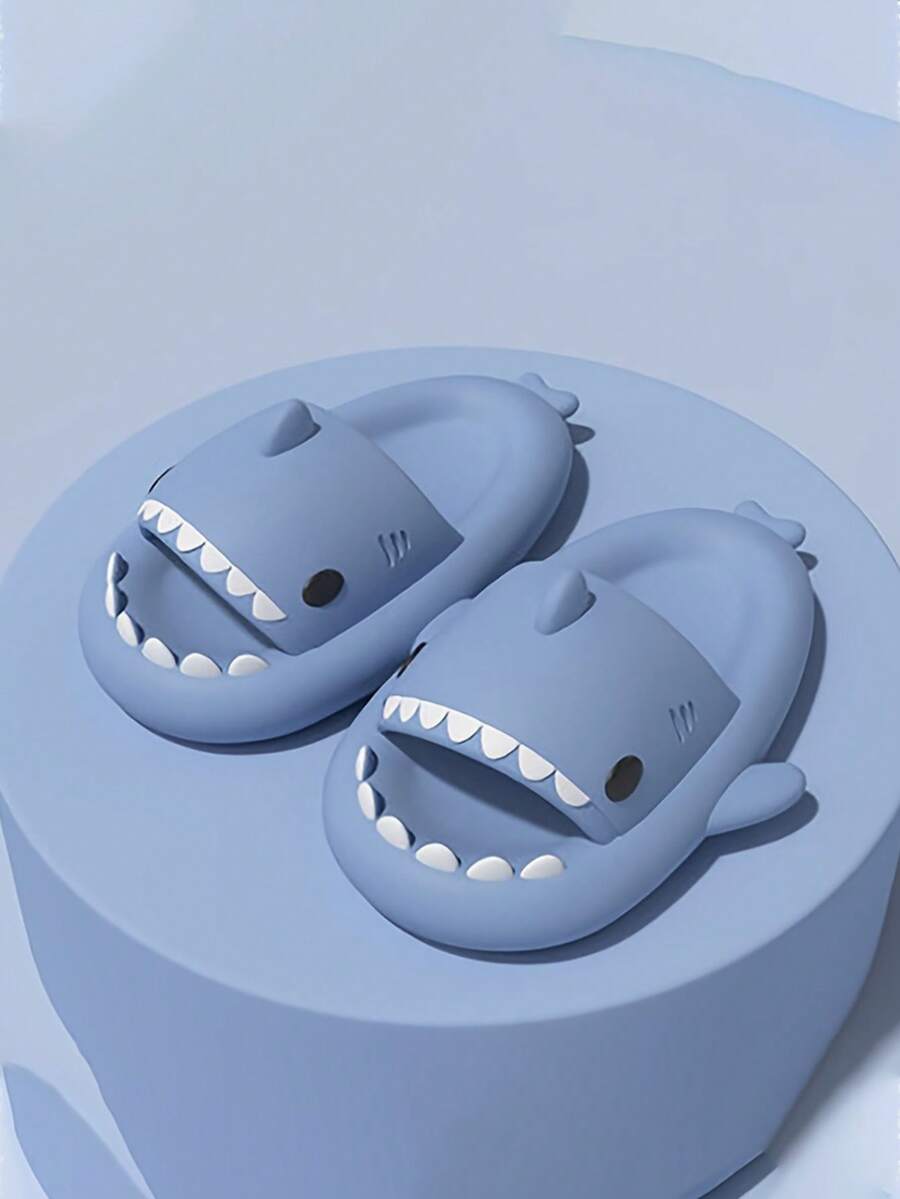 Zapatos de baño estilo tiburón para hombre y mujer, sandalias de playa (talla 24-26MX) EVA antideslizante, color negro y azul, - Azul claro - Ver 1