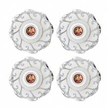 CILIA 1/2/4pcs,Lamp Bulb Socket, E26/E27 ,Screw Light Shade,Textured Roundness Petal Embossed Ceiling Bulb Fixing Holder, For Home