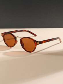 1 副女士圆形复古金属桥时尚眼镜，适合街头风格、T 台、海滩