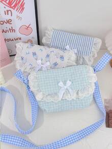 1 Túi đựng đồ đa năng viền ren họa tiết hoa cho bé gái, Túi đeo chéo thời trang cho bé gái, Dây đeo vai có thể điều chỉnh, Túi đeo vai tối giản thời trang, Ví nhỏ đa năng dung tích lớn, Phong cách đường phố thời trang Châu Âu và Mỹ, Thích hợp cho các bữa tiệc, đi làm, mua sắm, nghỉ dưỡng - Nhiều màu - Xem 5