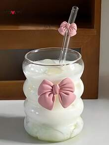 蝴蝶结公主系列玻璃吸管杯 - 包含蝴蝶结吸管、咖啡吸管杯、珍珠奶茶吸管杯、抹茶吸管杯 - 彩色 - 查看 7