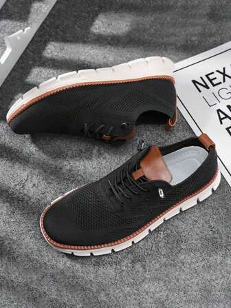 男士时尚舒适黑色休闲运动鞋