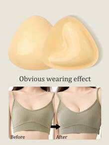 Reusable Double-Sided Adhesive Push-Up Bra Pads, 3cm Thick Lift & Cleavage Enhancing Sticky Bra Inserts For Bras, Swimwear
