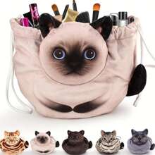 Kosmetyczka podróżna z płaską, ściąganą taśmą, o dużej pojemności, uroczy organizer podróżny i zapięcie na taśmę do makijażu i akcesoriów, nadaje się do przechowywania biżuterii, akcesoriów do włosów, bielizny, podpasek i kosmetyków. Przechowywanie słodyczy na Halloween, prezenty świąteczne, opakowania na słodycze świąteczne, dekoracje świąteczne, prezenty noworoczne, dekoracje noworoczne, walentynki, prezenty urodzinowe.