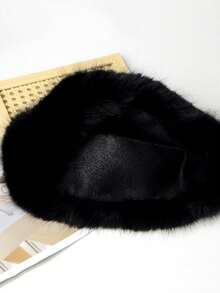 1 Pc Women's Winter Plush Bucket Hat, Women's Fashionable Thick Hat, Winter Warm Hat, Can Be Paired With Wool Coat, Winter Clothing Winter Outfits - Multicolor - View 4