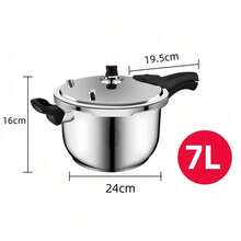 304 Stainless Steel High Pressure Cooker, Household Anti-Explosion Handles Pressure Cooker, Suitable For Natural Gas Stove And Induction Cooktop, Commercial Large Capacity High Pressure Cooker - Silver - View 12