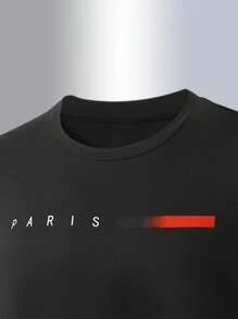 2pcs Set Teenage Boy Summer Casual Letter Graphic T-Shirt And Shorts Set