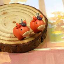 6/12pcs Resin Cute Rhinoceros, Polar Bear, Horse Animal Pendant DIY Cartoon Earrings, Necklace, Keychain, Decor