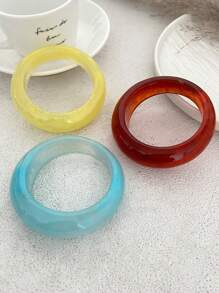 1pc Vintage Exaggerated Punk Style Asymmetrical Acrylic Resin Cuff Bracelet, Minimalist Thick Jewelry Bangle, Multicolor Charm Bracelet, Suitable For Women's Daily Commute, Friends Gathering, Romantic Vacation, Street Photography, Fashion Show (The Material And Color Of The Bracelet Are Subject To The Actual Product)