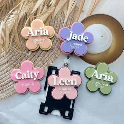 1pc Custom Name Personalizable Retractable Nurse Badge Reel| Nurse Name Badge| Custom 3D Name Tag | Retractable Students Doctor ID Card Holders,Home Decor Living Room ,Scandinavian Style, Badge Buddy