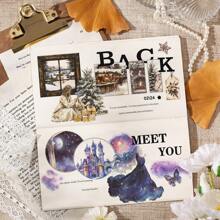 1 Pack 20 Sheets Memories Of Time Series Various Retro Themes Stickers Book Decoration Collage Card Material Aesthetics Phone Case Art Junk Journal Handmade Hand Account Personalized Collage Card Material, School Supplies,Back To School
