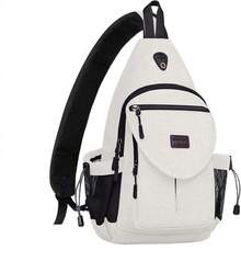 MOSISO Mochila la,Lona Crossbody Mochila de Senderismo Bolsa con Bolsillo Antirrobo - Vino rojo - Ver 9