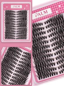 PALM LASHES 216Pcs Brown/Black Lash Clusters 40D Eyelash Extensions 8-16mm Cat Eye Wispy Eyelash Clusters D Curl Eyelash Clusters Left & Right Lash Extension At Home