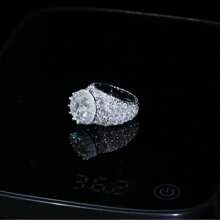 1pc Men's Luxury White Gold Plated Elegant Crown Zirconia Stone Wedding Engagement Hip-Hop Ring