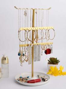 1pc Creative T-Shaped Necklace Display Stand, Earring & Bracelet Organizer, Bedroom Bathroom Office Desk Jewelry Holder, Christmas Gift