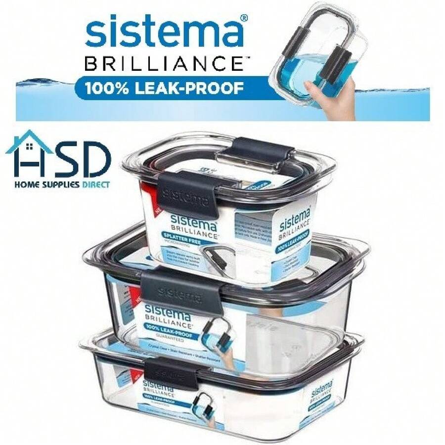 Sistema Brilliance Food Container 100% Leak Proof Lid Microwave Safe ...