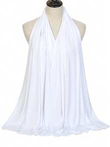 1 件女士经典纯色穆斯林头巾，柔软伊斯兰头巾，多功能防晒披肩，适合外出、旅行、头巾休闲装