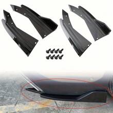 2PCS Rear Bumper Lip Splitter Universal Car Side Fins Body Lip Spoiler Chin Side Skirt Protector Covers,Enhanced Airflow & Road Protection