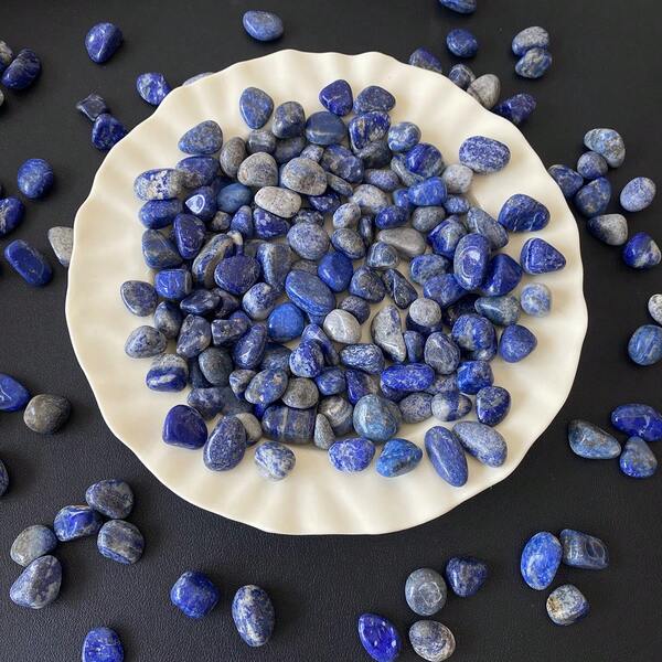 100g/500g natürliche blaue Achat polierte Steine, geeignet zum Befüllen von Blumentöpfen/Vasen, Aquarium Deko Stein, Entmagnetisierung von Kristallen