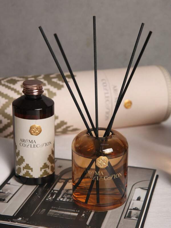 1pc Unique Design Aromatherapy Rattan Reed Diffuser Set, Natural Plant Blend Essential Oils, Home Decor Fragrance, Long-Lasting Aroma, Indoor Reed Diffuser, Ideal Gifts For Wedding, Birthday, Valentine's Day, Christmas, Party