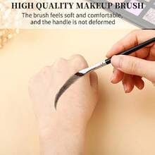 LCZ 6Pcs Angled Eyeliner Brush Set Ultra Thin Precision Eyeshadow Makeup Brushes Set Angled Brow Brush Makeup Tools For Eyeshadow Eyebrow Cosmetics  1613 - Black - View 5