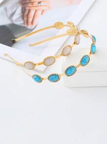 1 buc. Modă, Design distinctiv, Bine lucrat, Cercei de păr în stil vintage cu pietre, Potrivit pentru acasă, ieșiri, petreceri, Bandă de păr, Diademă, Bentițe.