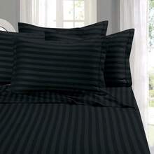 Elegant Comfort, Softest, Coziest 6-Piece Sheet Sets! 1500 Hotel Quality Luxurious Wrinkle Resistant Damask Stripe Bed Sheet Set, Black - Bedding 2025 - 黑色 - 查看 10