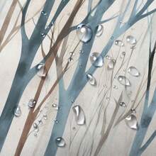 Brown Blue Tree Fabric Shower Curtain Art Style Abstract Birch Forest Rustic Wood Polyester Fabric Waterproof Bath Curtain Farmhouse Bathroom Shower Curtains With Hooks 72X72 InchCQC - Brown - View 5