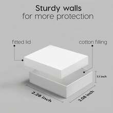 Local Delivery-BULK PARADISE 6-Pack Cotton Fill Cardboard Paper Jewelry Box Gift Case Size 3.08x2.28 X1.1 Inches (White) Package May Vary - Default - View 2