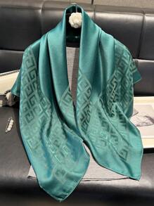 1pc Women Simple Geometric Print Shiny Scarf, Elegant Shawl/Hijab/Head Wrap For All Season Sun Protection