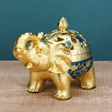 1件大象形香炉，适合客厅、门厅、餐桌、茶几等家居装饰。适用于瑜伽、香薰、家居装饰 - 彩色 - 查看 4
