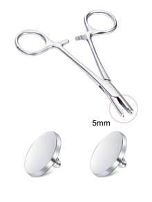 Jaw Piercing Ball Removal Tool Stainless Steel Body Piercing Tools Kit Piercing Clamps Forceps Use Screw Ball Pliers For Nose Septum Lip Tongue Eyebrow Belly Rings Ear Dermal Piercing Jewelry Kit Tools - Silver - View 11